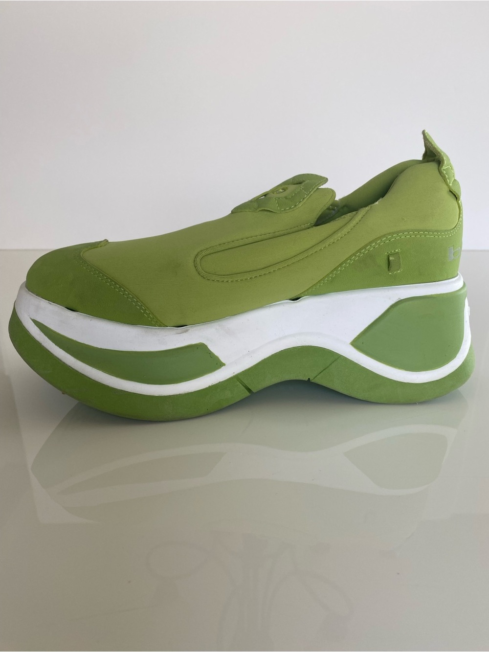 Y2K Rare Vintage Platform Sneakers - Lime/Neon Green 8